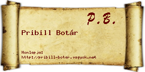 Pribill Botár névjegykártya